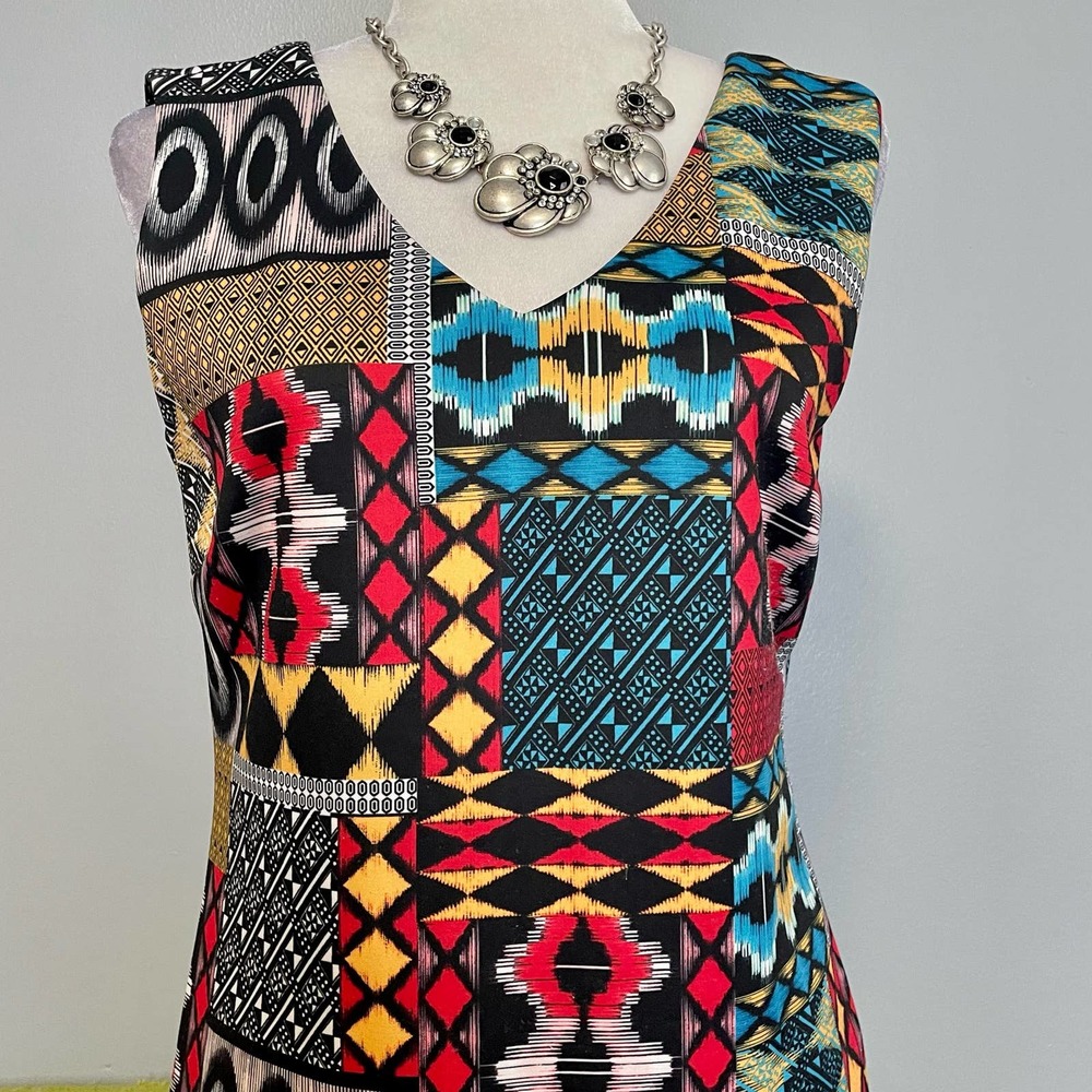 Catherine Malandrino Geometric Patchwork Sheath D… - image 2